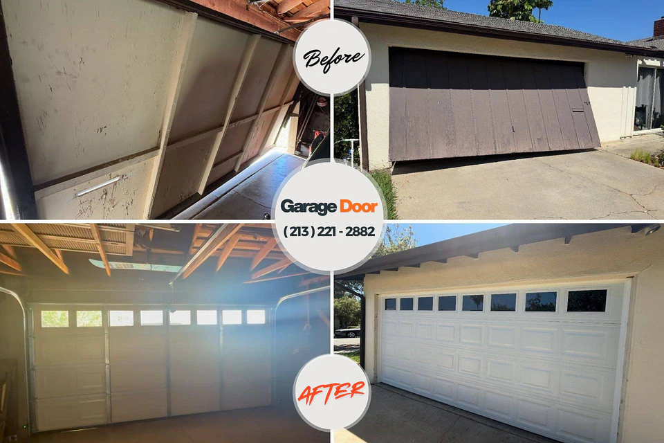Before and after: garage door repair Winchester, NV